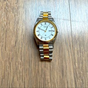 Seiko SQ Quartz Time & Date Men’s Two Tone Watch